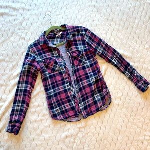 Blue and pink flannel